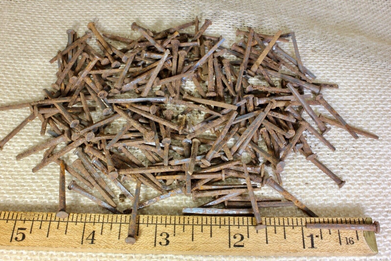 1” Old Square Nails 200 Real 1850’s Vintage Rusty Patina 5/32” Small Head Brads